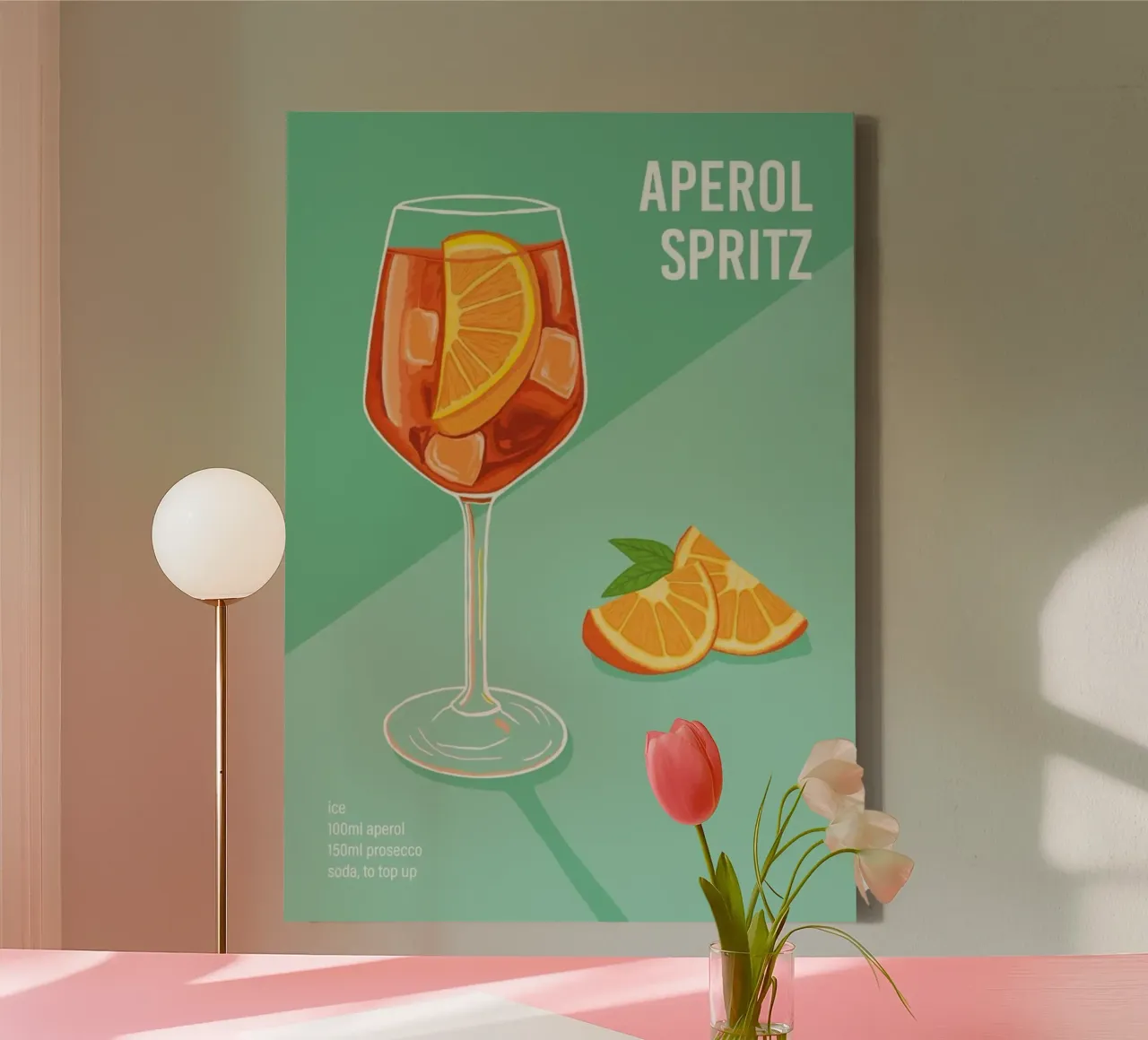 Aperol Spritz Ice Orange poster tela con Cornice a cassetta da noahmiss