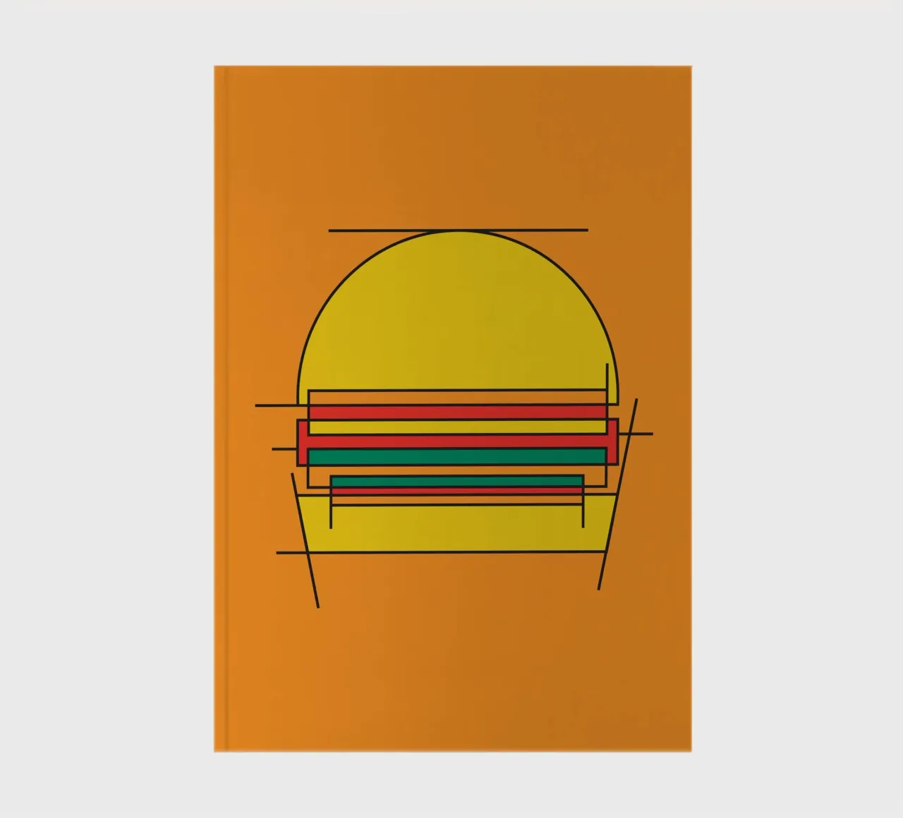 Burger bauhaus abstract line sketch notebook by Family Bauhaus Art