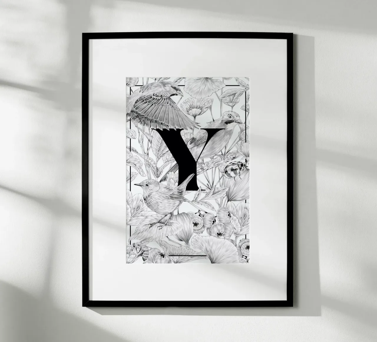 Floral Alphabet Y poster da Faunesque