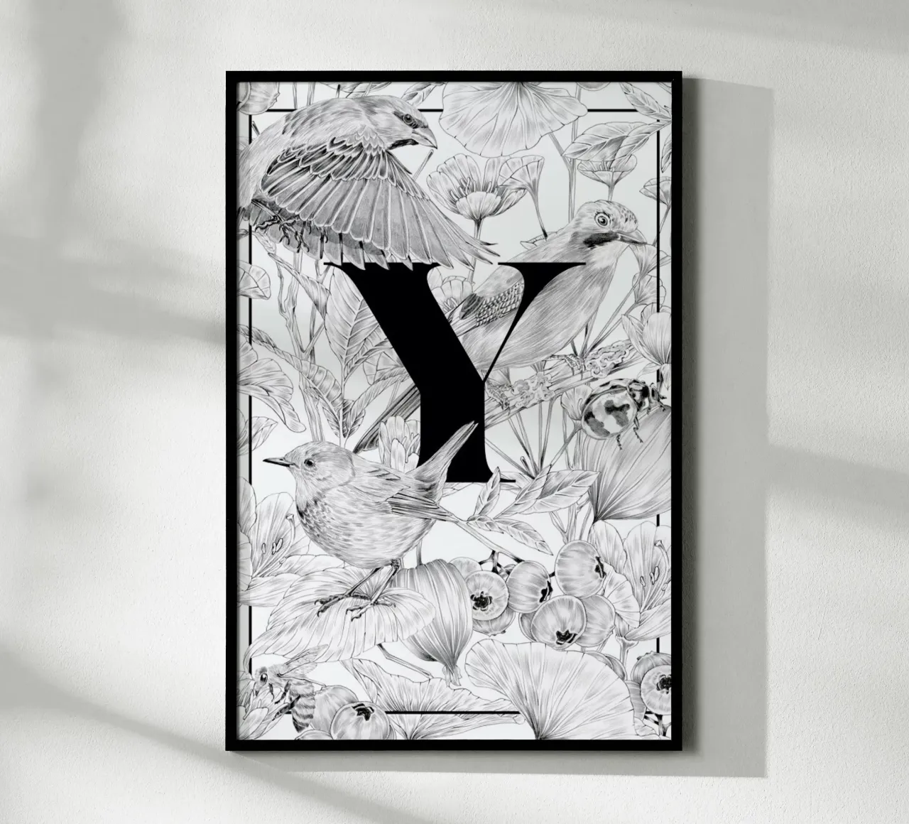 Floral Alphabet Y poster da Faunesque
