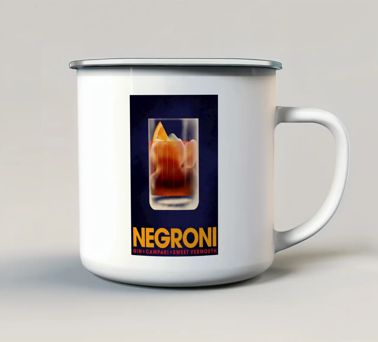 Negroni Gin, Campari e Vermouth dolce tazza in smalto da noahmiss