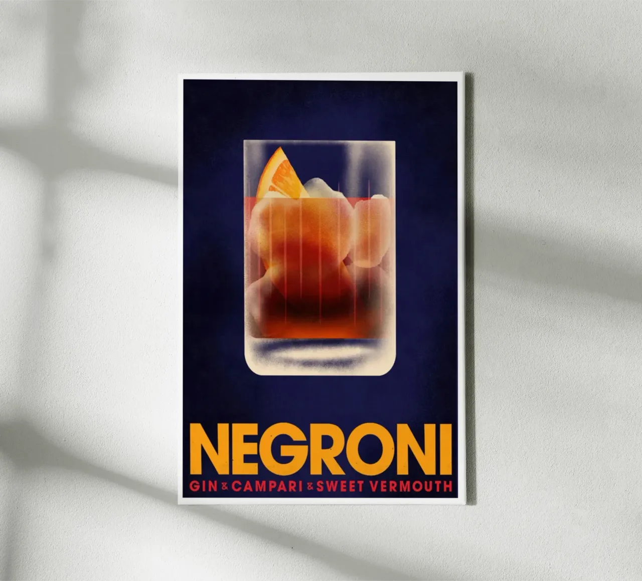 Negroni Gin, Campari e Vermouth dolce tela con Cornice a cassetta da noahmiss