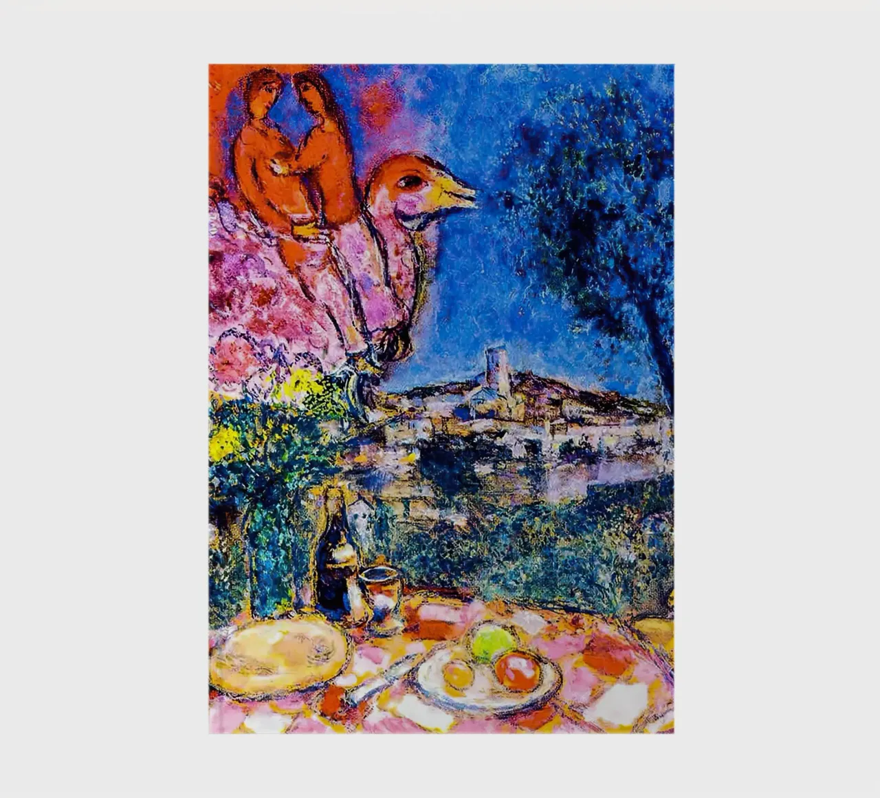 Table basse avec vue sur Saint-Paul de Vance Mars Chagall carnet de notes de MC Exhebition
