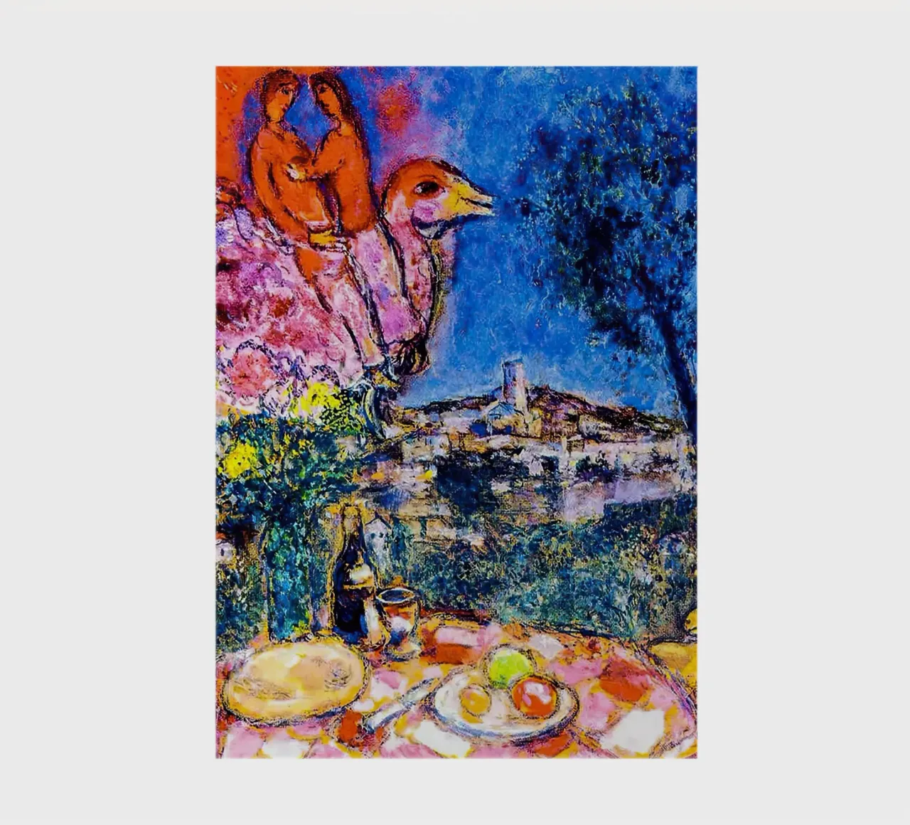 Table basse avec vue sur Saint-Paul de Vance Mars Chagall carnet de notes de MC Exhebition