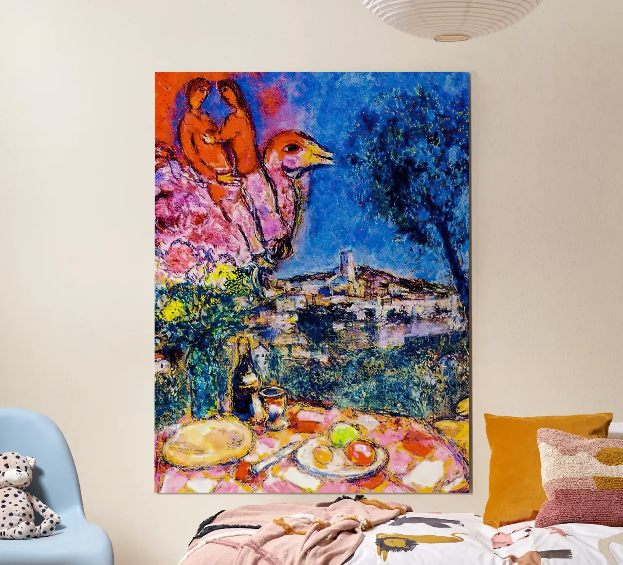 Table basse avec vue sur Saint-Paul de Vance Mars Chagall hahnemühle de MC Exhebition