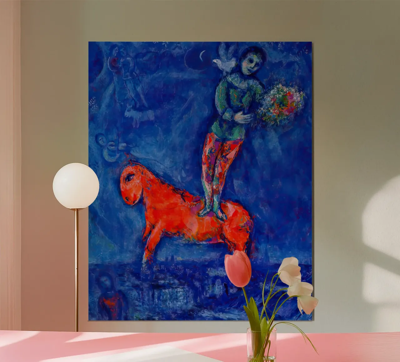 March Chagall Child with a Dove poster with aluminum frame by MC Exhebition