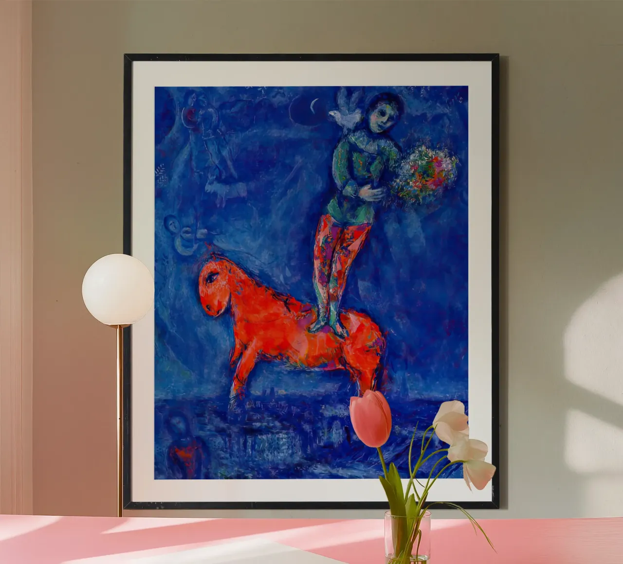 March Chagall Child with a Dove poster with aluminum frame by MC Exhebition