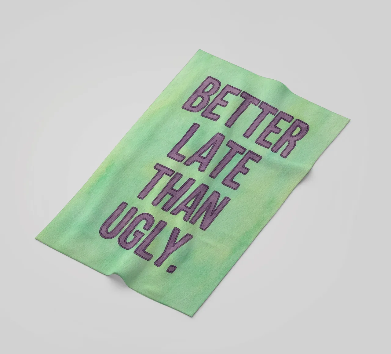 better late than ugly beach towel by onelove