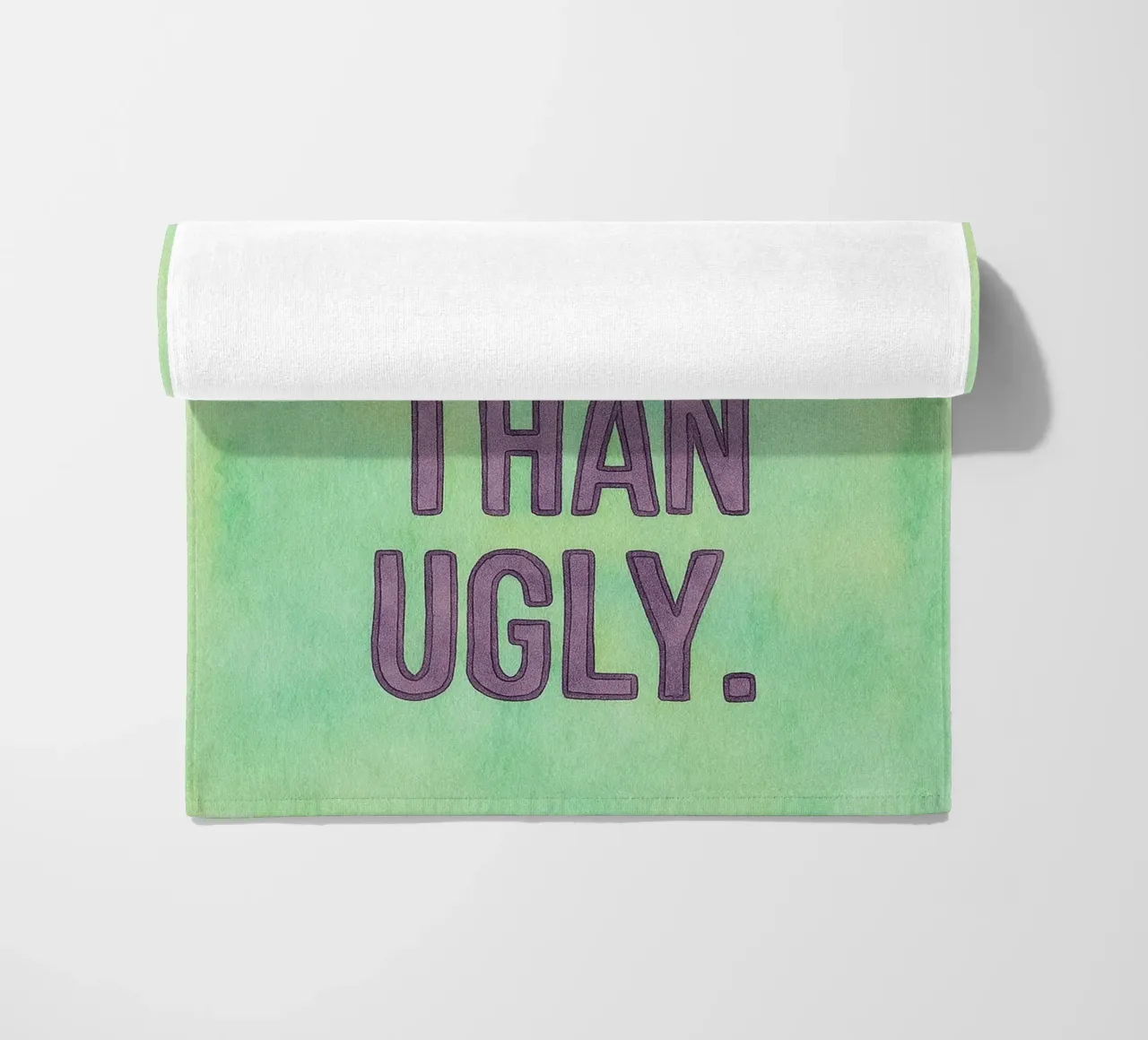 better late than ugly beach towel by onelove