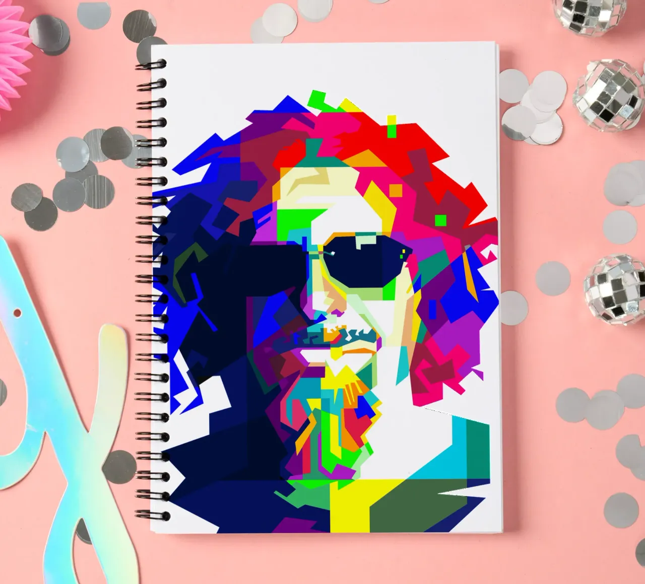Sammy Hagar Red Rocker WPAP Illustration carnet à spirale de Artkreator
