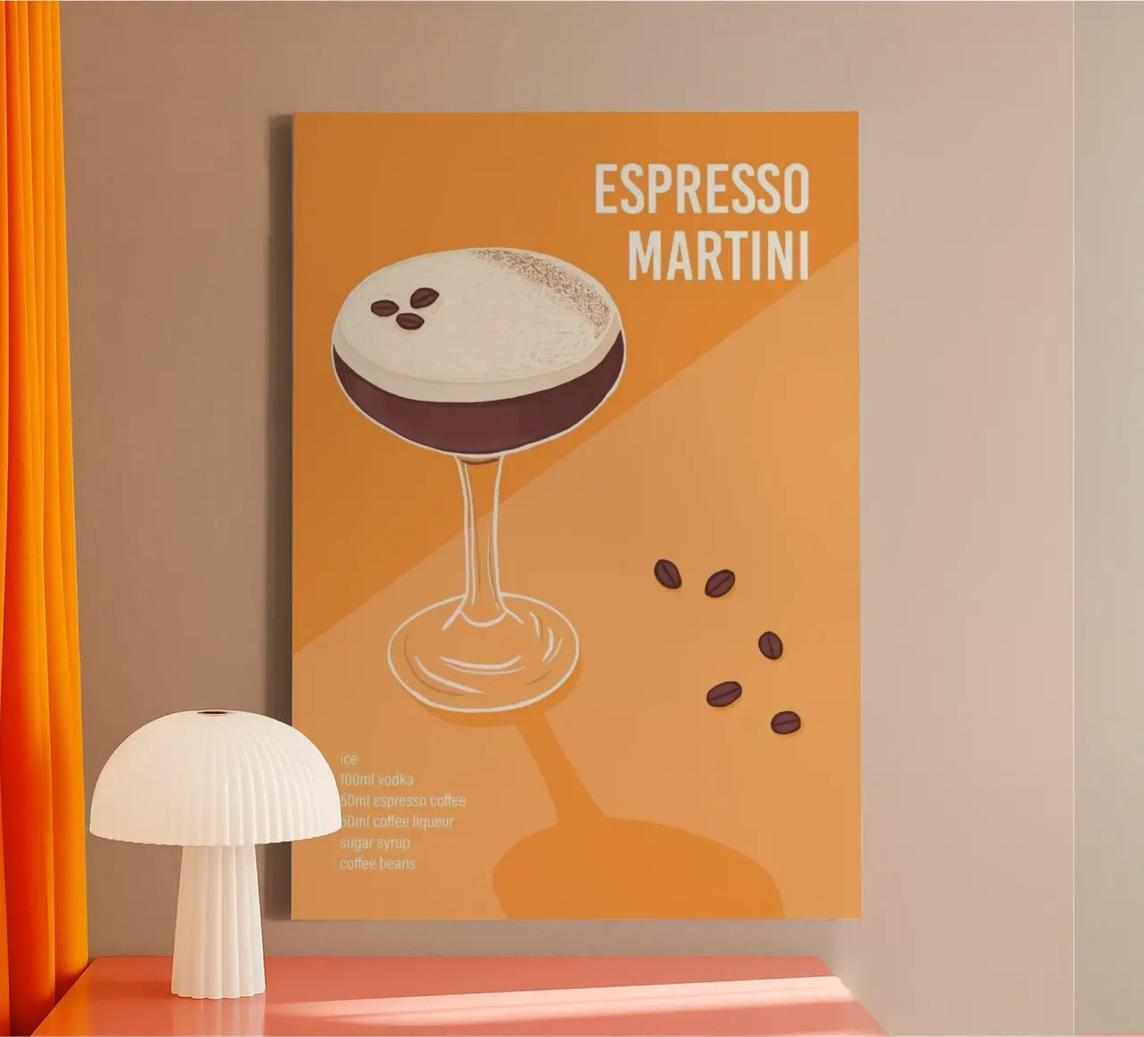 Espresso Martini Coffee Beans tela con Cornice a cassetta da noahmiss
