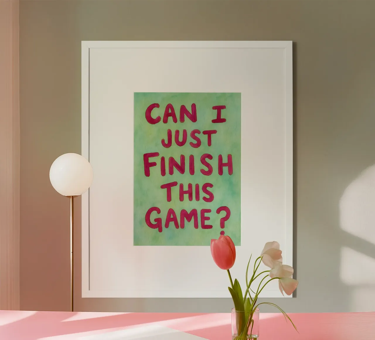 posso solo finire questo gioco poster con telaio in alluminio da onelove