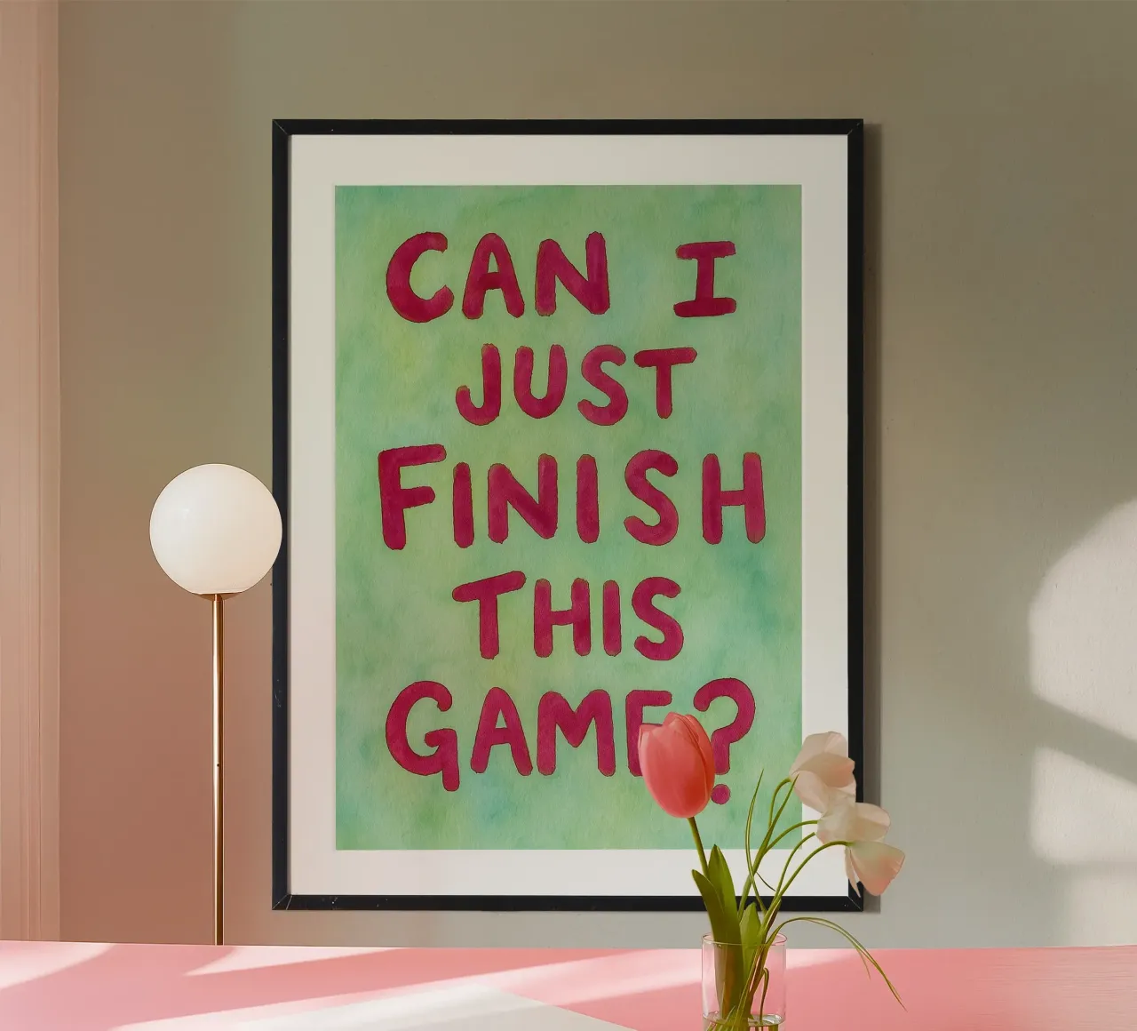 posso solo finire questo gioco poster con telaio in alluminio da onelove