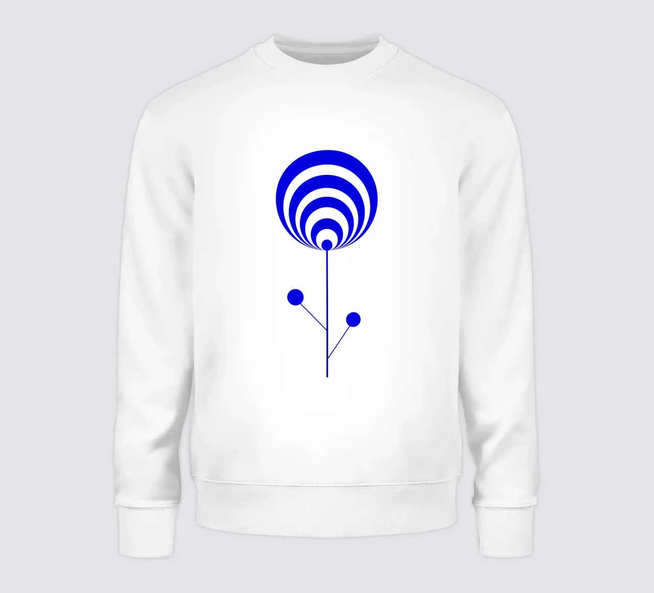 Fiore astratto blu e bianco, fiore lecca-lecca, geometrico felpa da Lilou Art