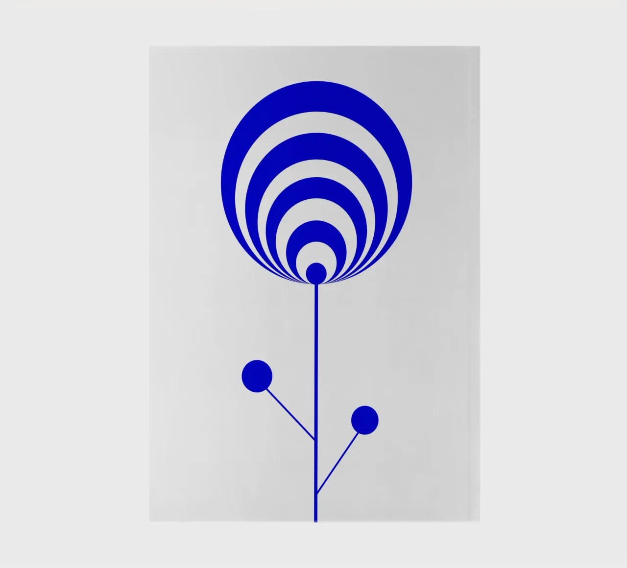 Blue and white abstract flower, lollipop flower, geometric notebook by Lilou Art