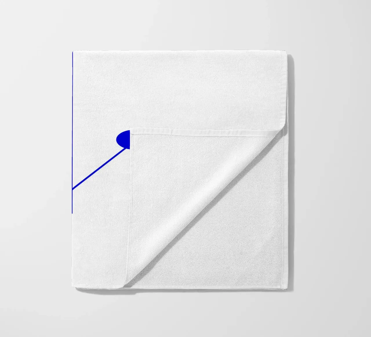 Fiore astratto blu e bianco, fiore lecca-lecca, geometrico telo mare da Lilou Art