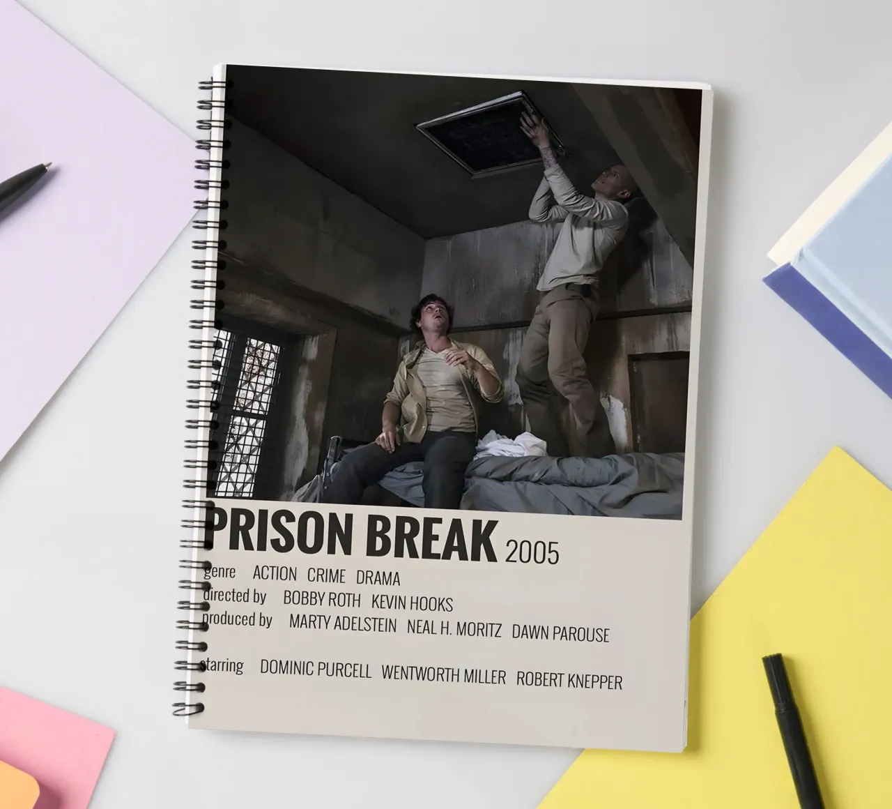 PRISON BREAK 2005 spiral notebook by MVFminimalist