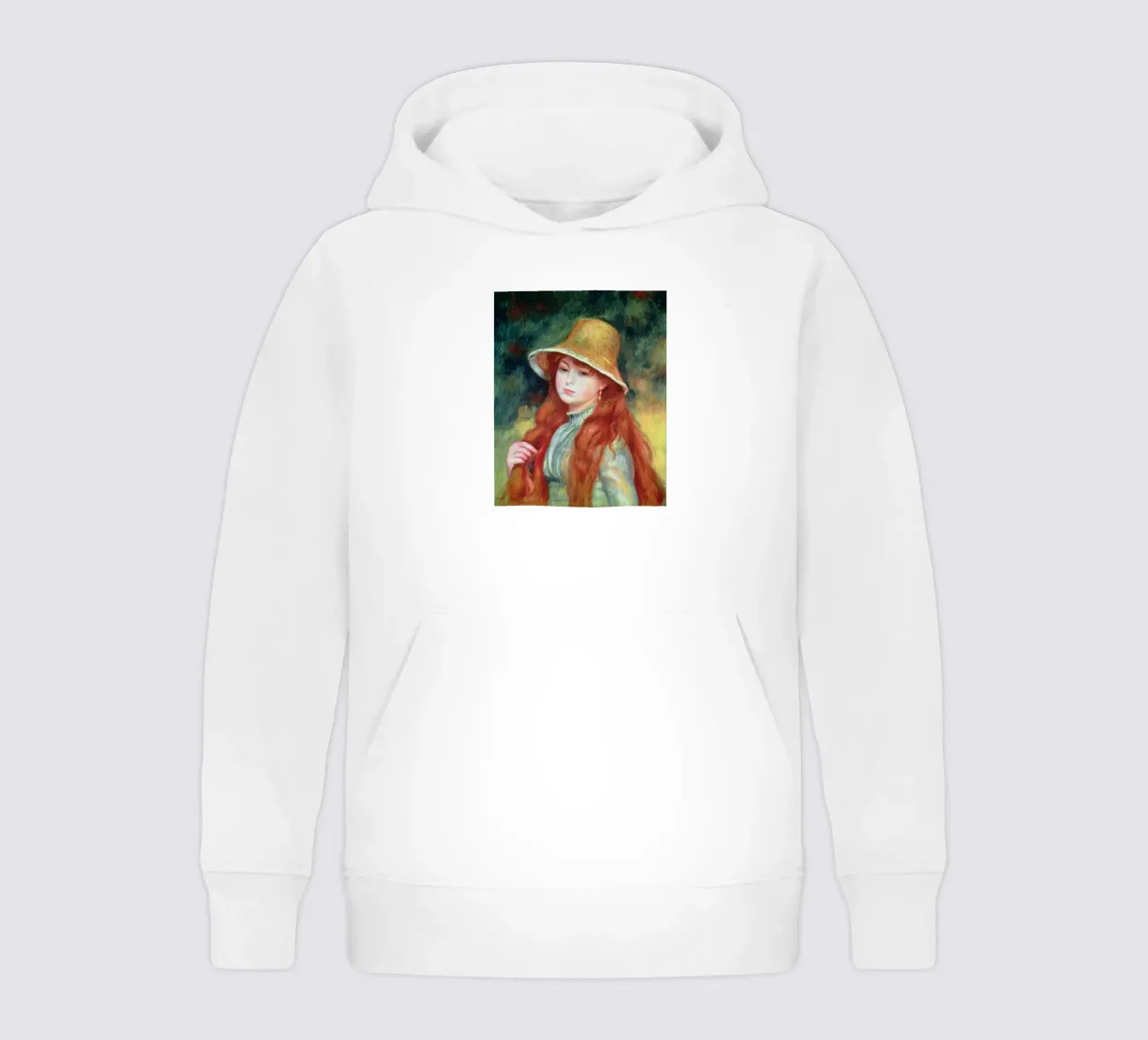 Pierre Auguste Renoir - Giovane ragazza con i capelli lunghi felpa bambino con cappuccio da masonday