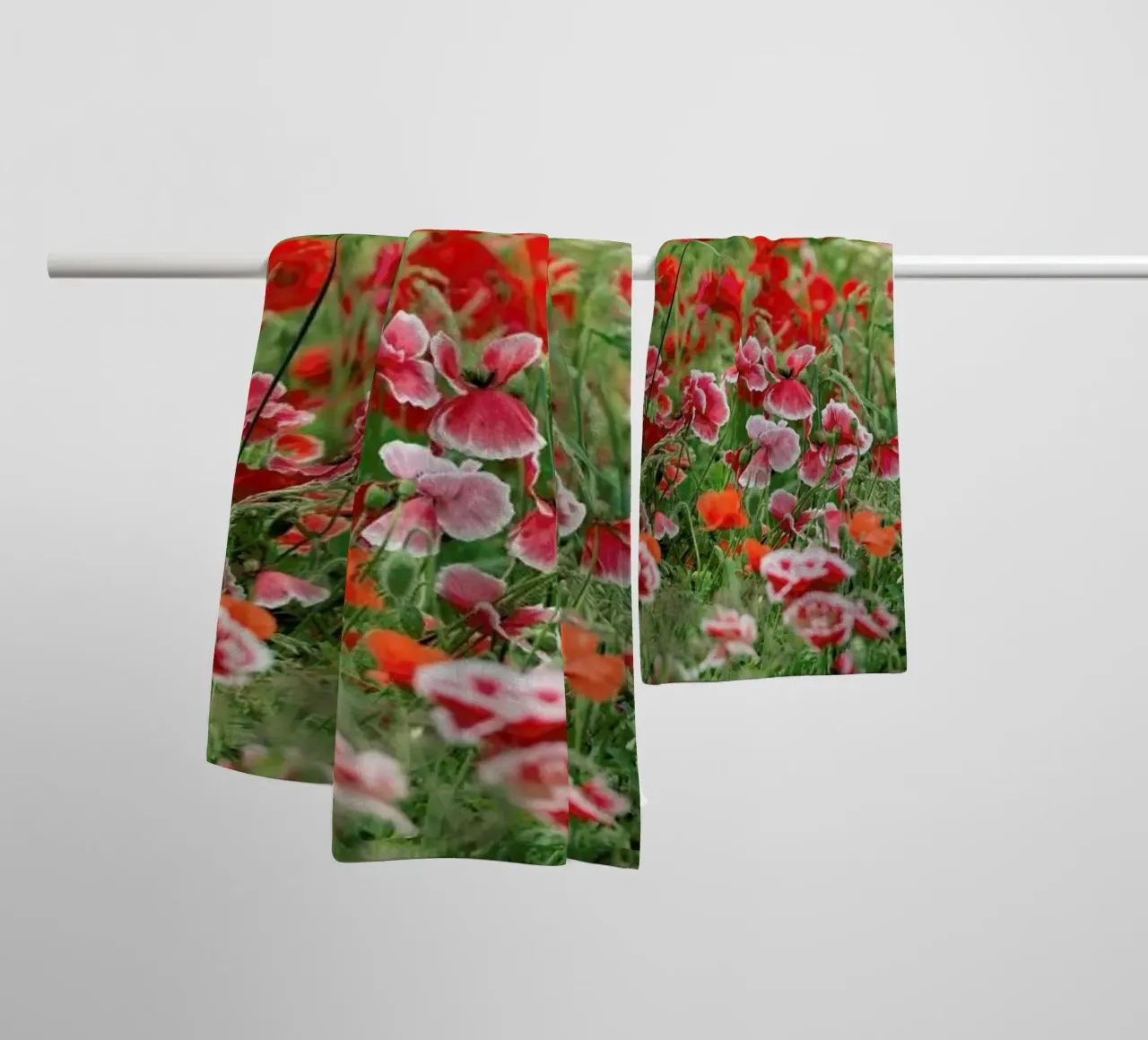 Poppy Flowerfield Landscape towel by Curious Collections by Marielle Leenders