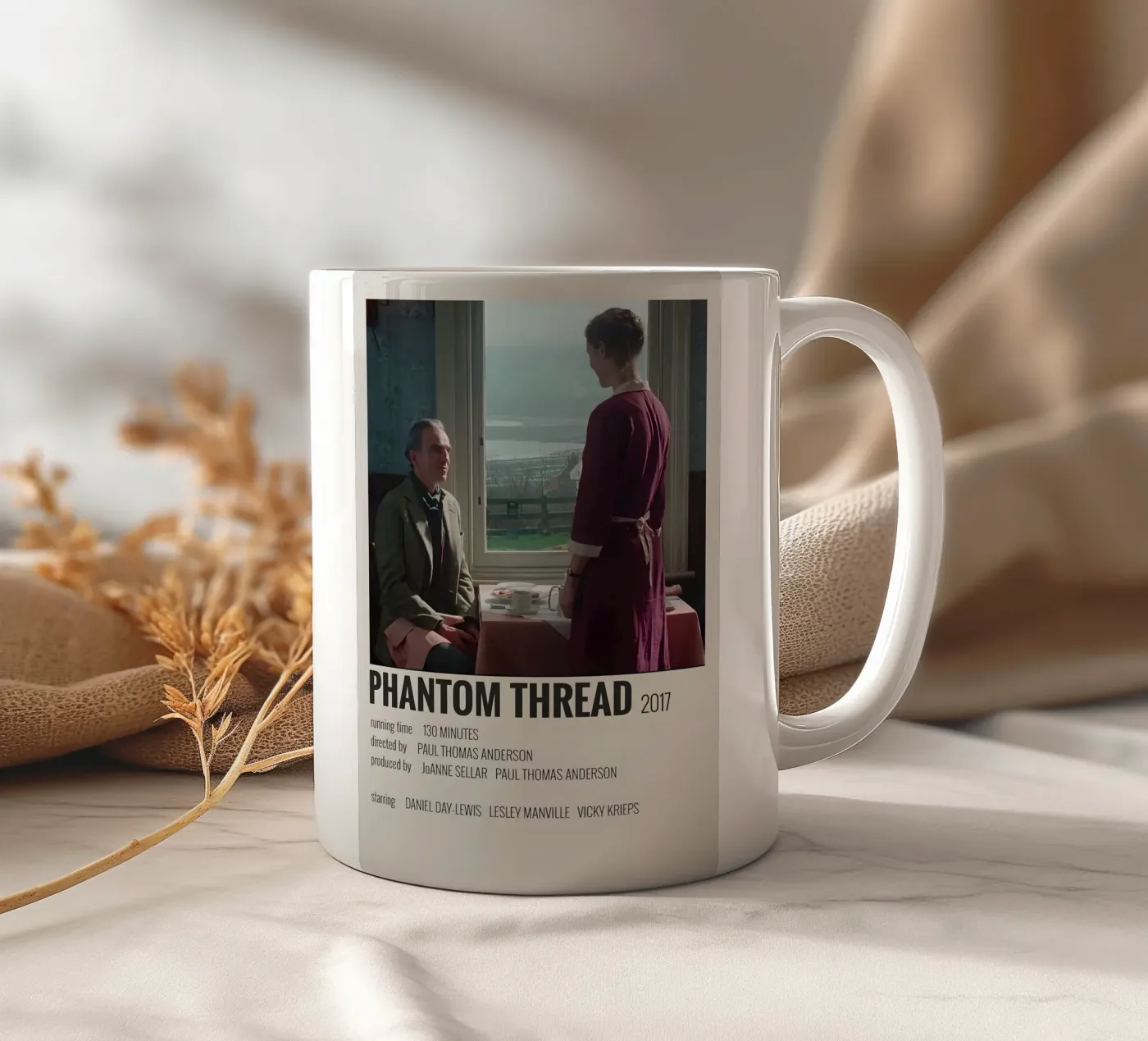 PHANTOM THREAD 2017 ceramic mug by MVFminimalist