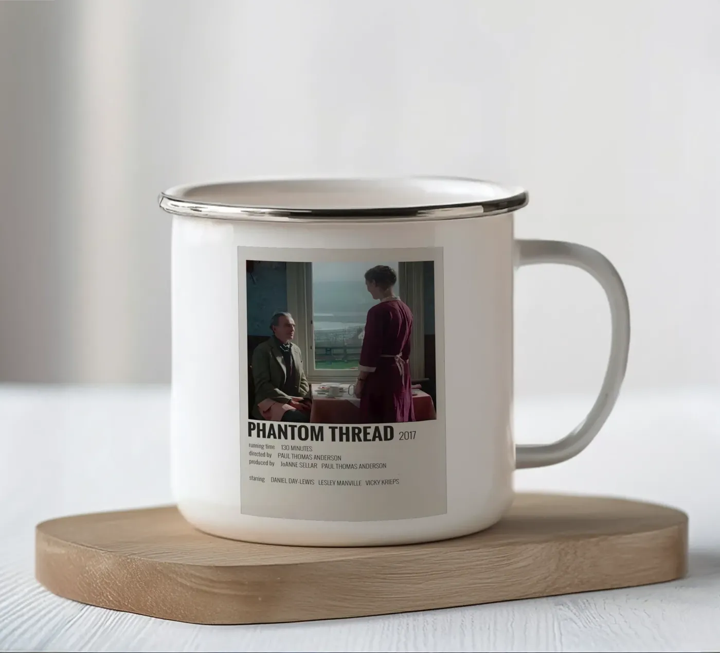 PHANTOM THREAD 2017 enamel mug by MVFminimalist