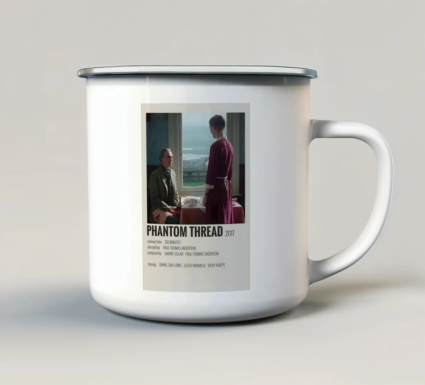 PHANTOM THREAD 2017 enamel mug by MVFminimalist