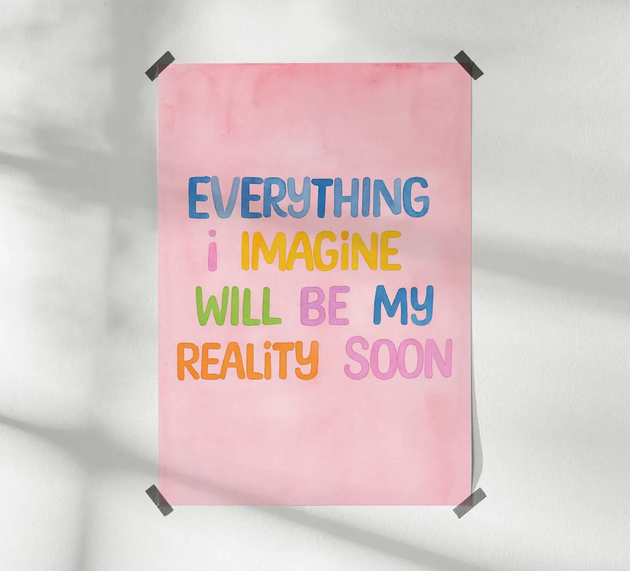 tutto ciò che immagino sarà presto la mia realtà poster con telaio in alluminio da onelove