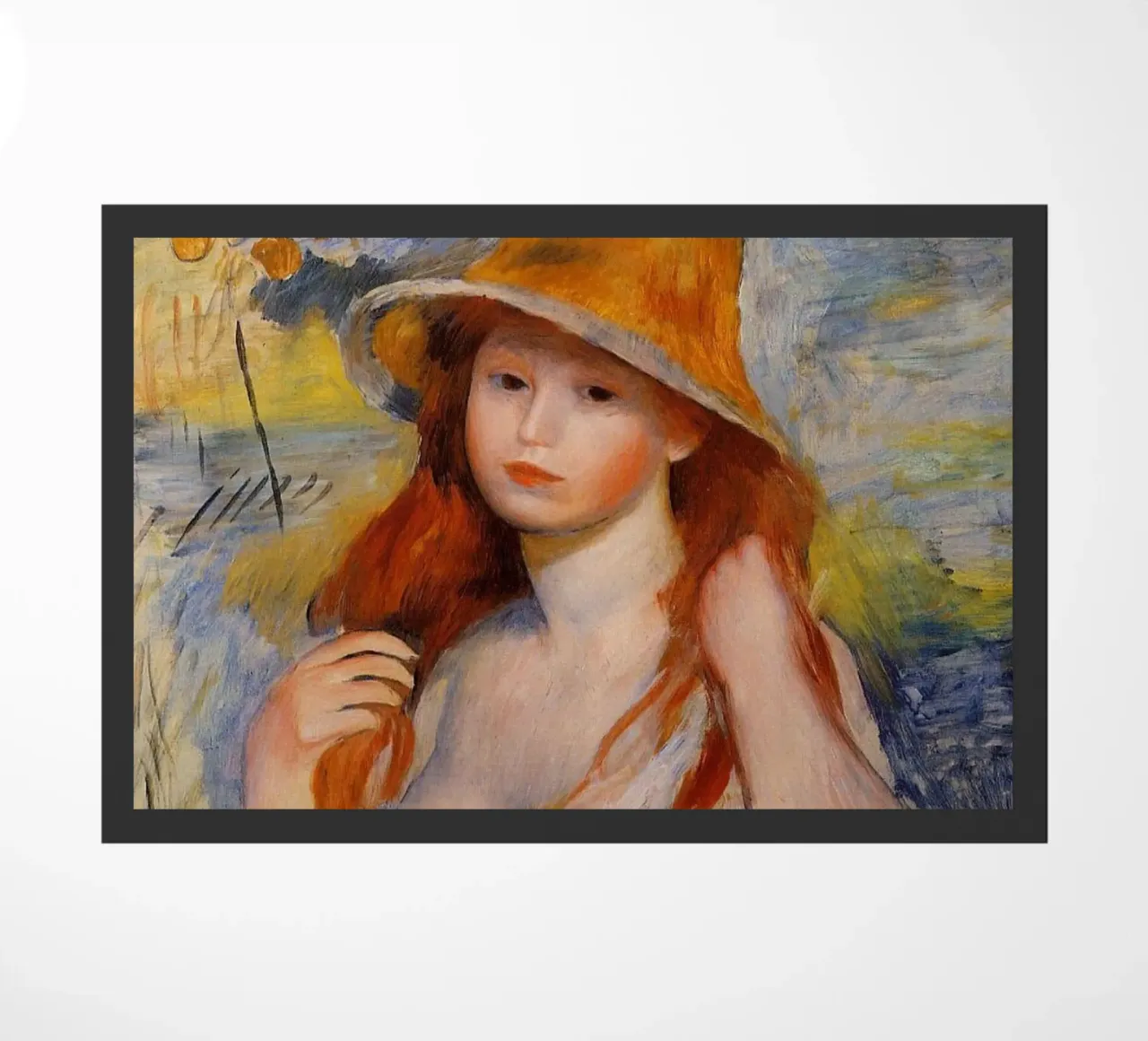 Giovane donna con cappello di paglia - Pierre Auguste Renoir zerbino da masonday