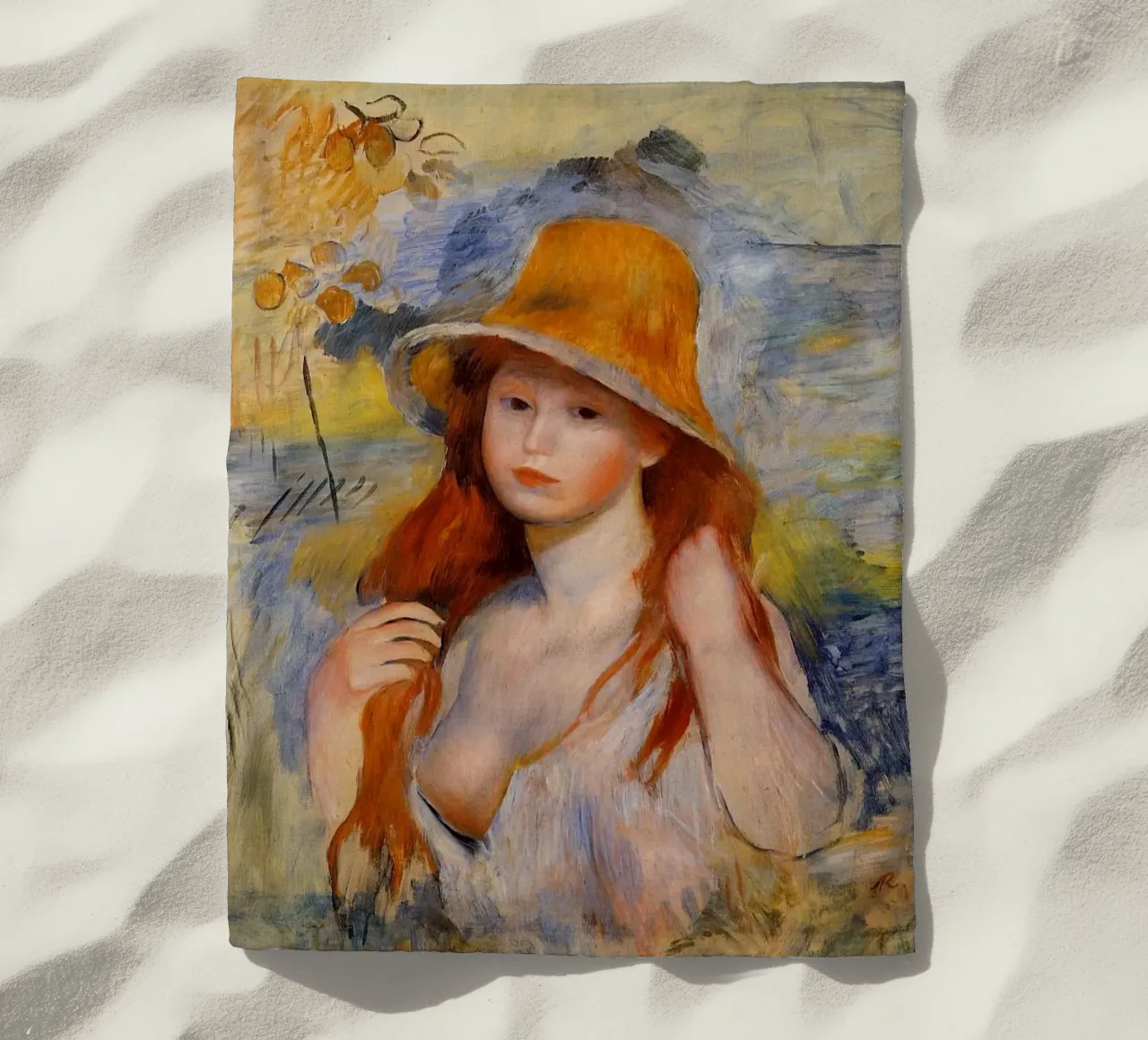 Giovane donna con cappello di paglia - Pierre Auguste Renoir telo mare da masonday