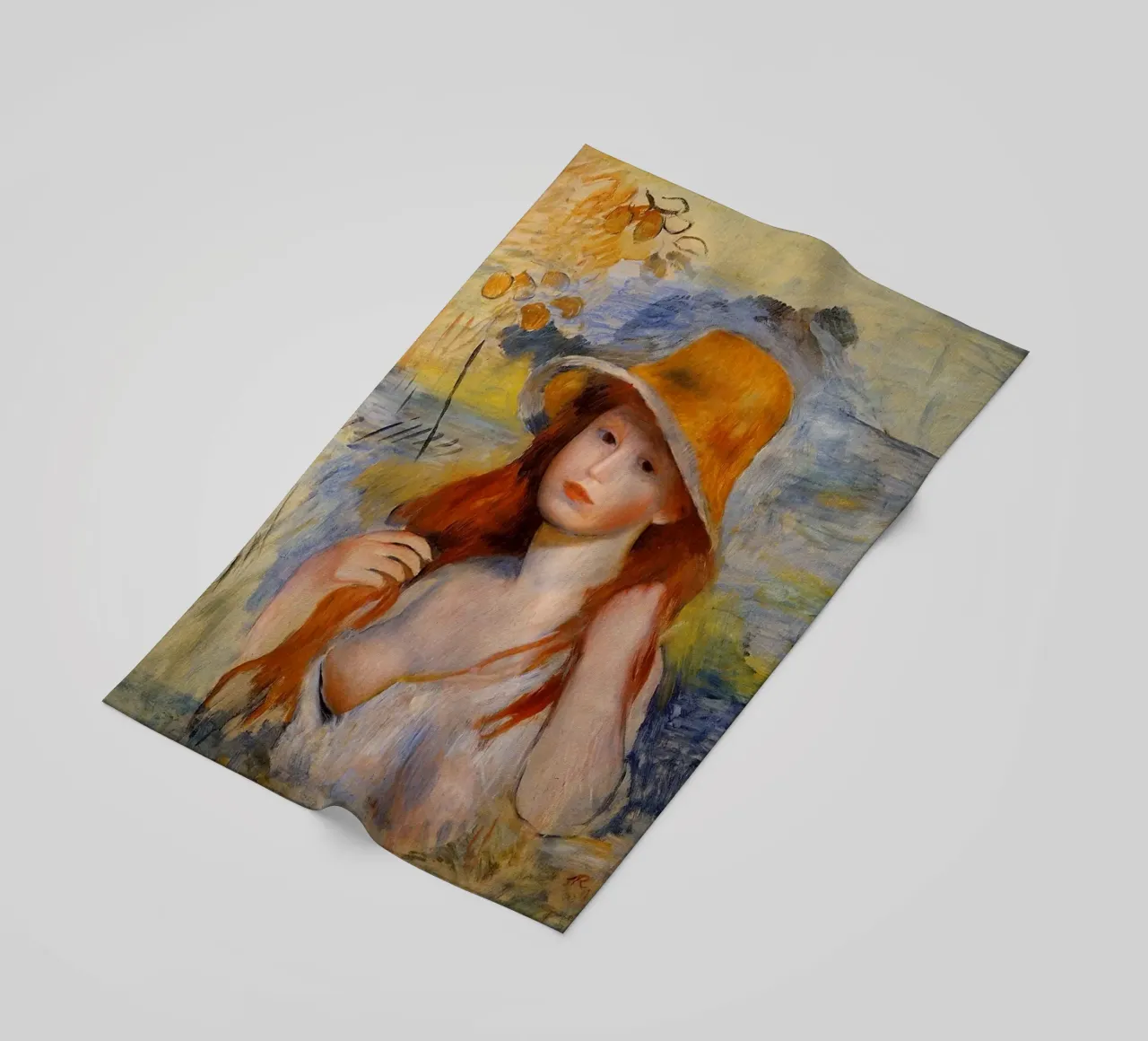 Giovane donna con cappello di paglia - Pierre Auguste Renoir telo mare da masonday