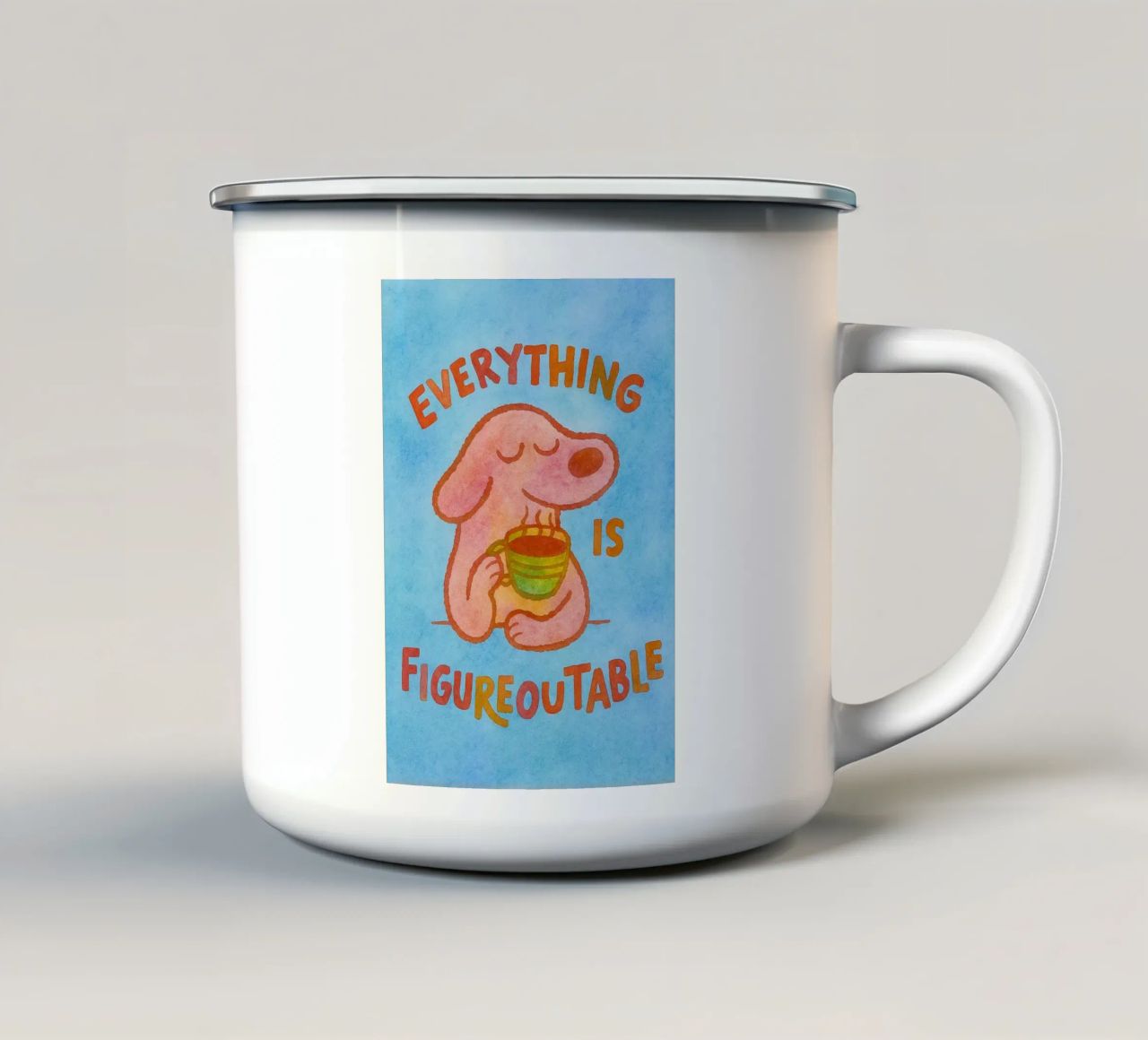 Tutto è calcolabile tazza in smalto da onelove