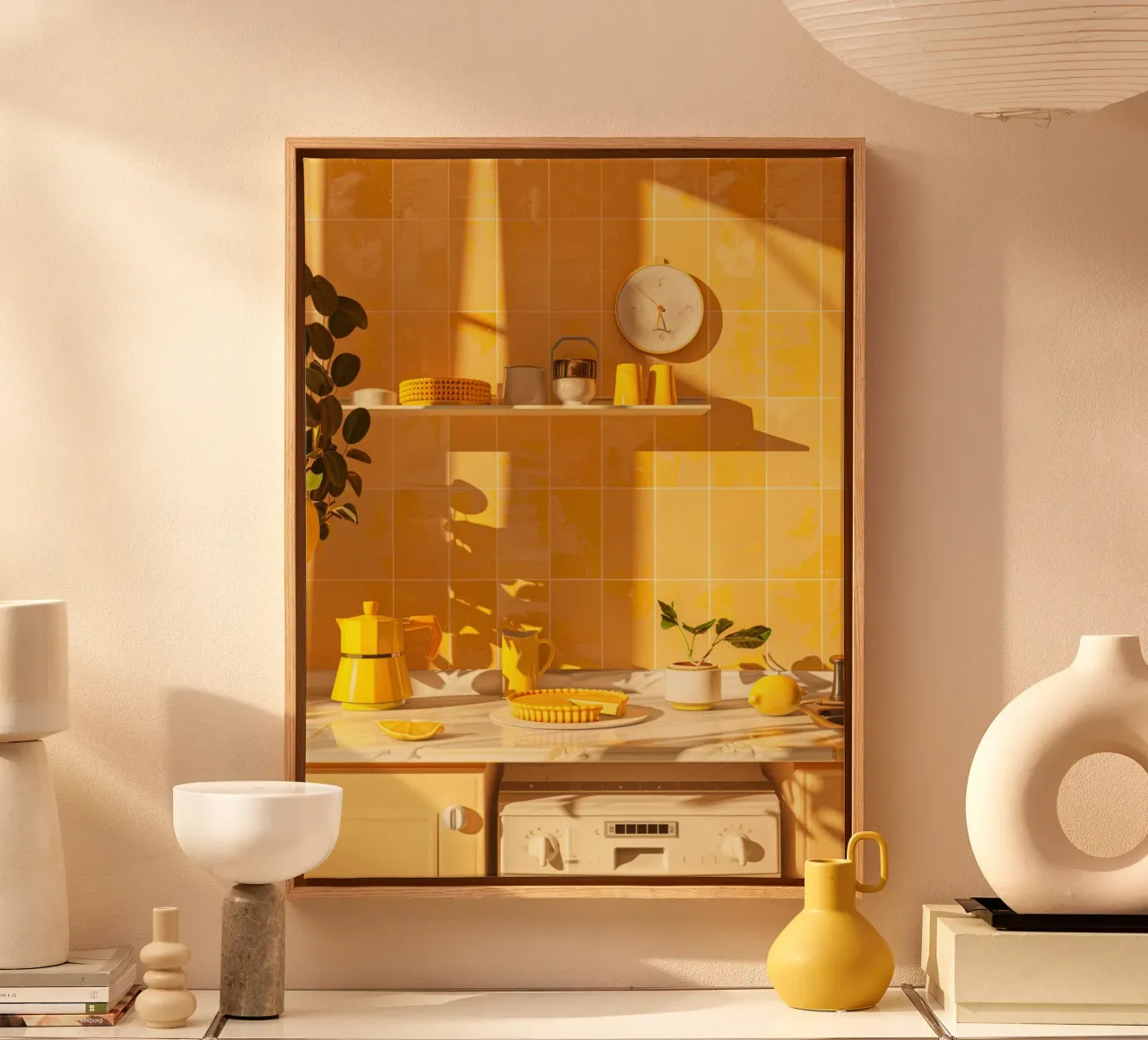 Lemon Light tela con Cornice a cassetta da Mosaic Dialogue