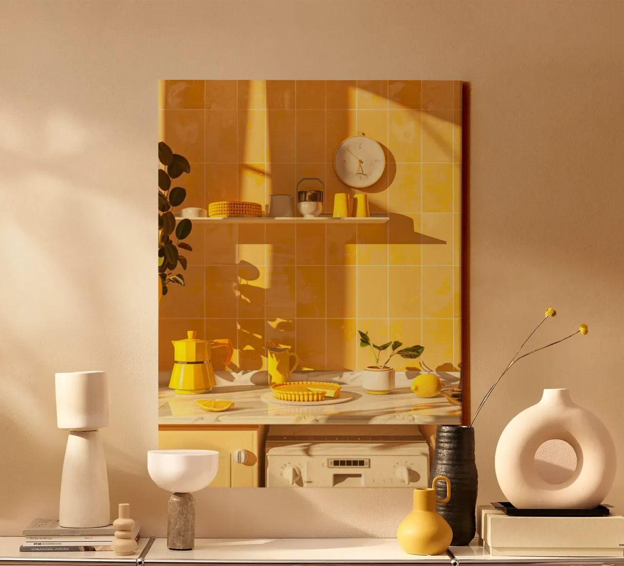 Lemon Light tela con Cornice a cassetta da Mosaic Dialogue