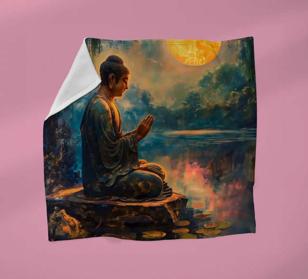 Buddha fleece blanket by Fleur de Lys