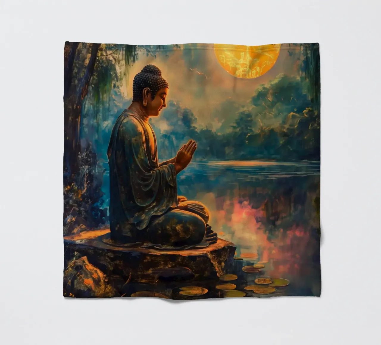 Buddha fleece blanket by Fleur de Lys