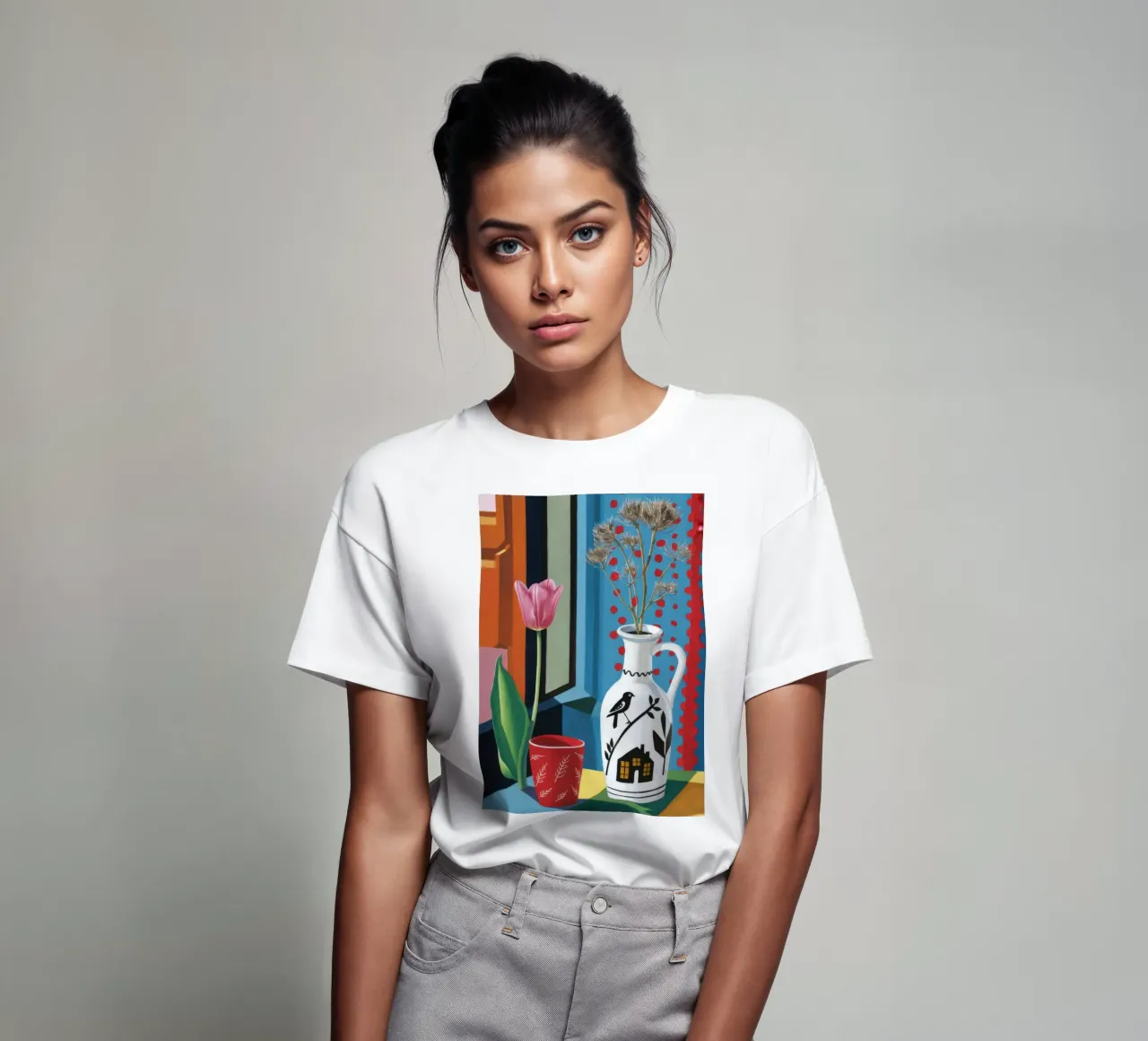 Brocca a forma di uccello barocco t-shirt da Tiga Bersama
