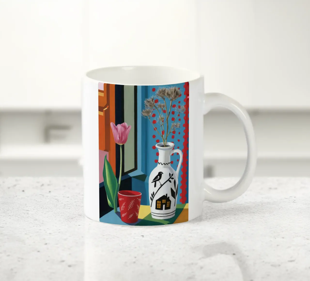 Brocca a forma di uccello barocco tazza in ceramica da Tiga Bersama