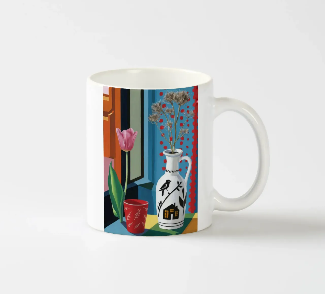 Brocca a forma di uccello barocco tazza in ceramica da Tiga Bersama