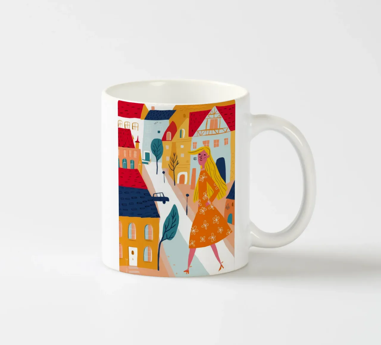 Passeggiata nel centro storico tazza in ceramica da Muse Artworks