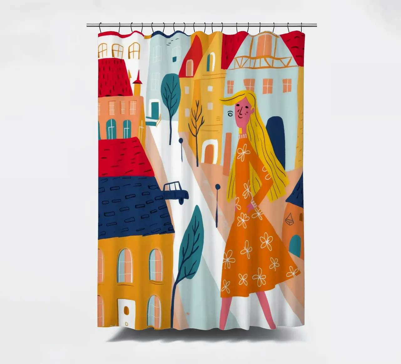 Spaziergang durch die Altstadt Duschvorhang von Muse Artworks
