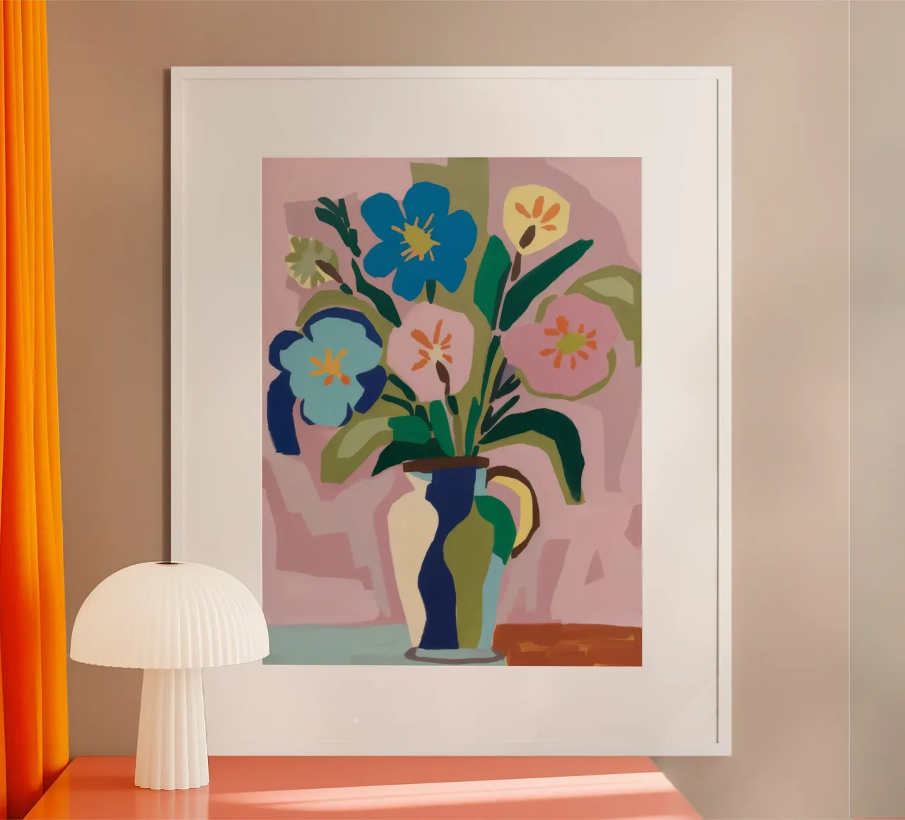 Vasi pastello poster con telaio in alluminio da Tiga Bersama