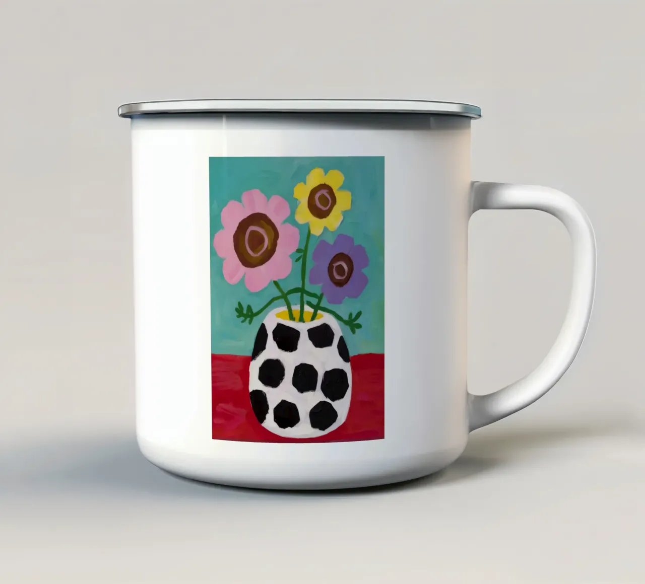Vaso maculato Folk Art tazza in smalto da Tiga Bersama