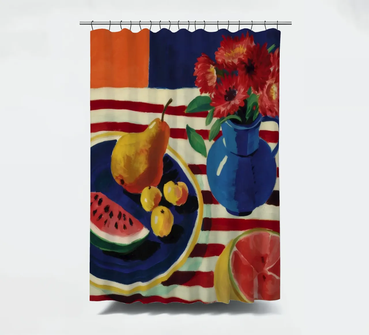 Garnet Bloom Grapefruit Duschvorhang von Fable Tempa