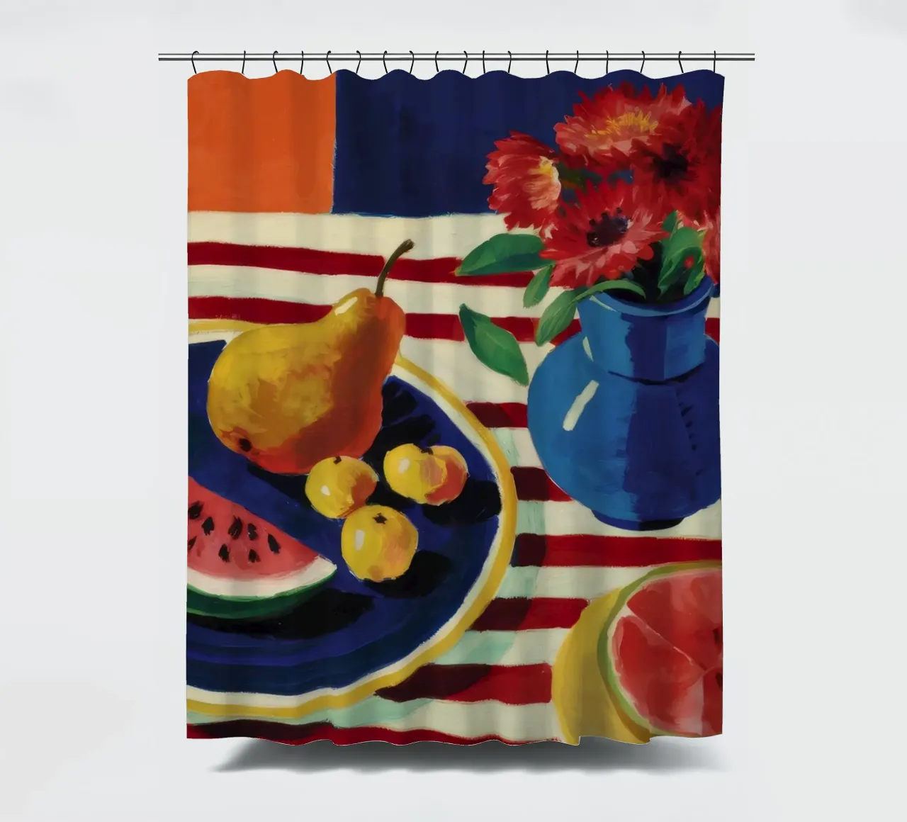 Garnet Bloom Grapefruit Duschvorhang von Fable Tempa
