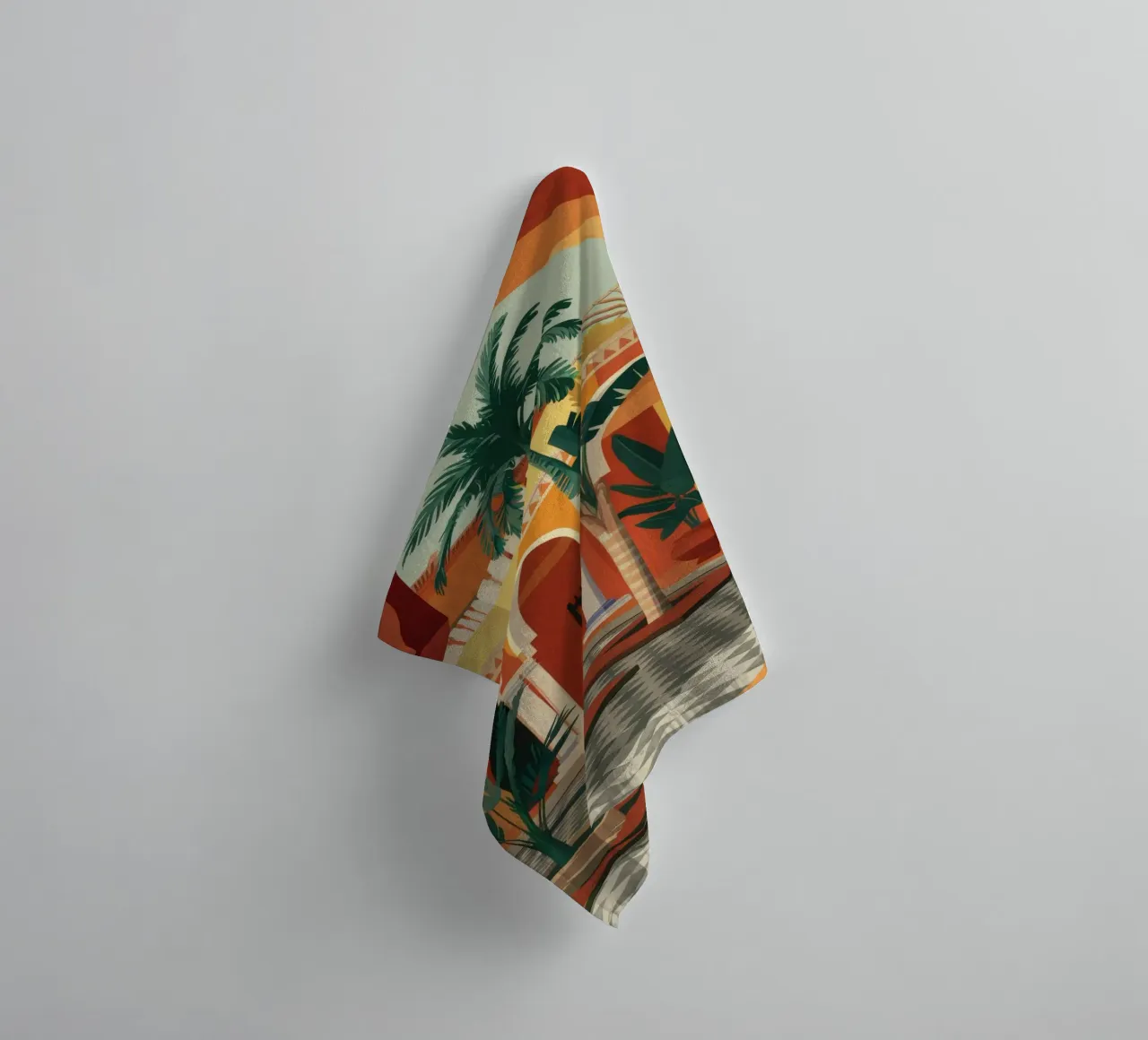 Tiled Courtyard Oasis towel by FadeAura