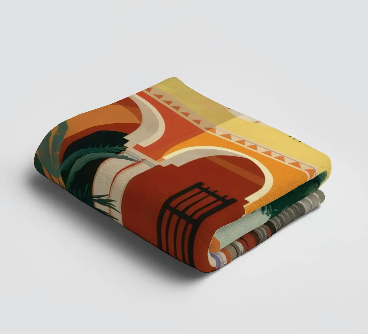 Tiled Courtyard Oasis towel by FadeAura