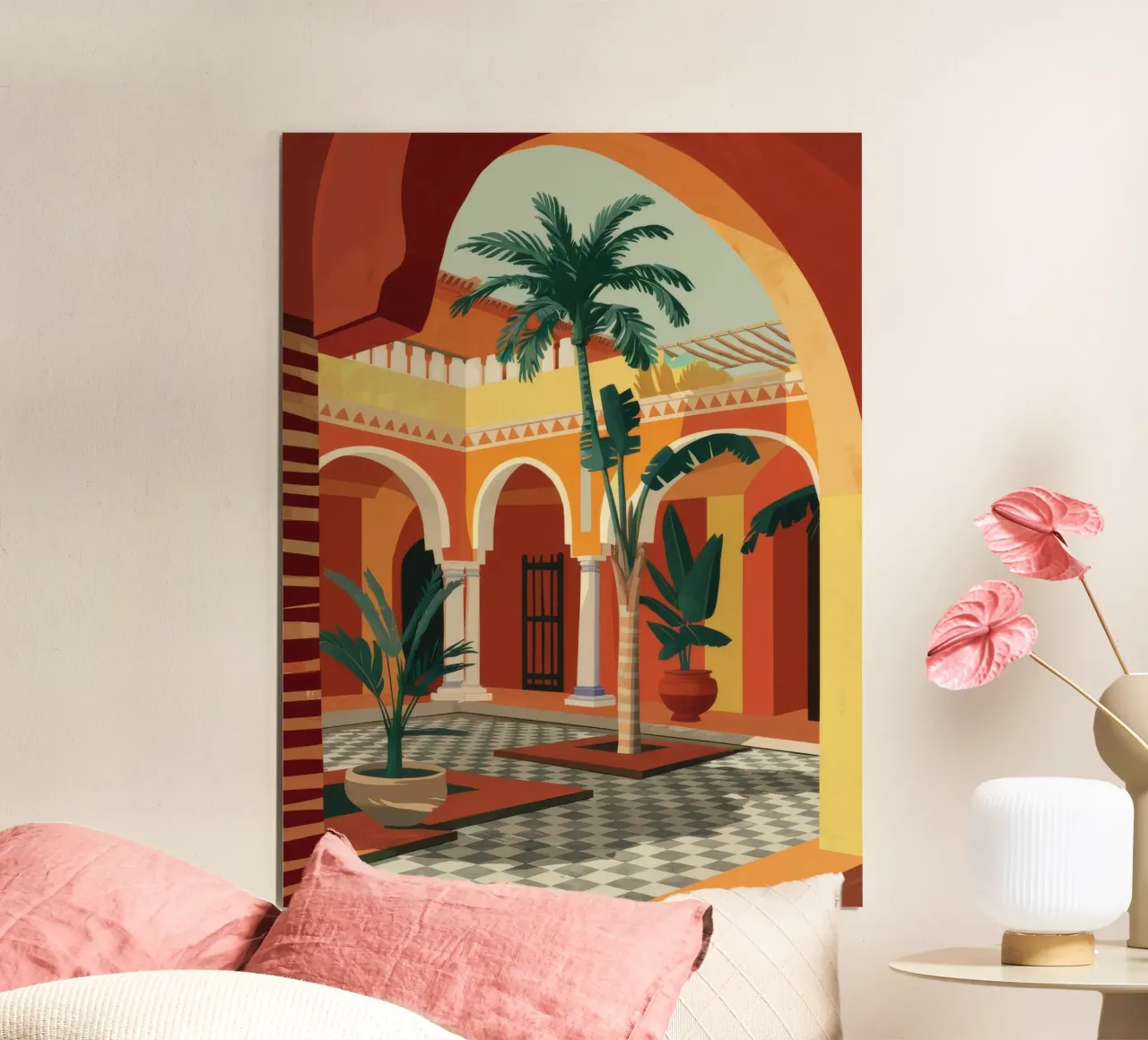 Oasi del cortile piastrellato poster da FadeAura