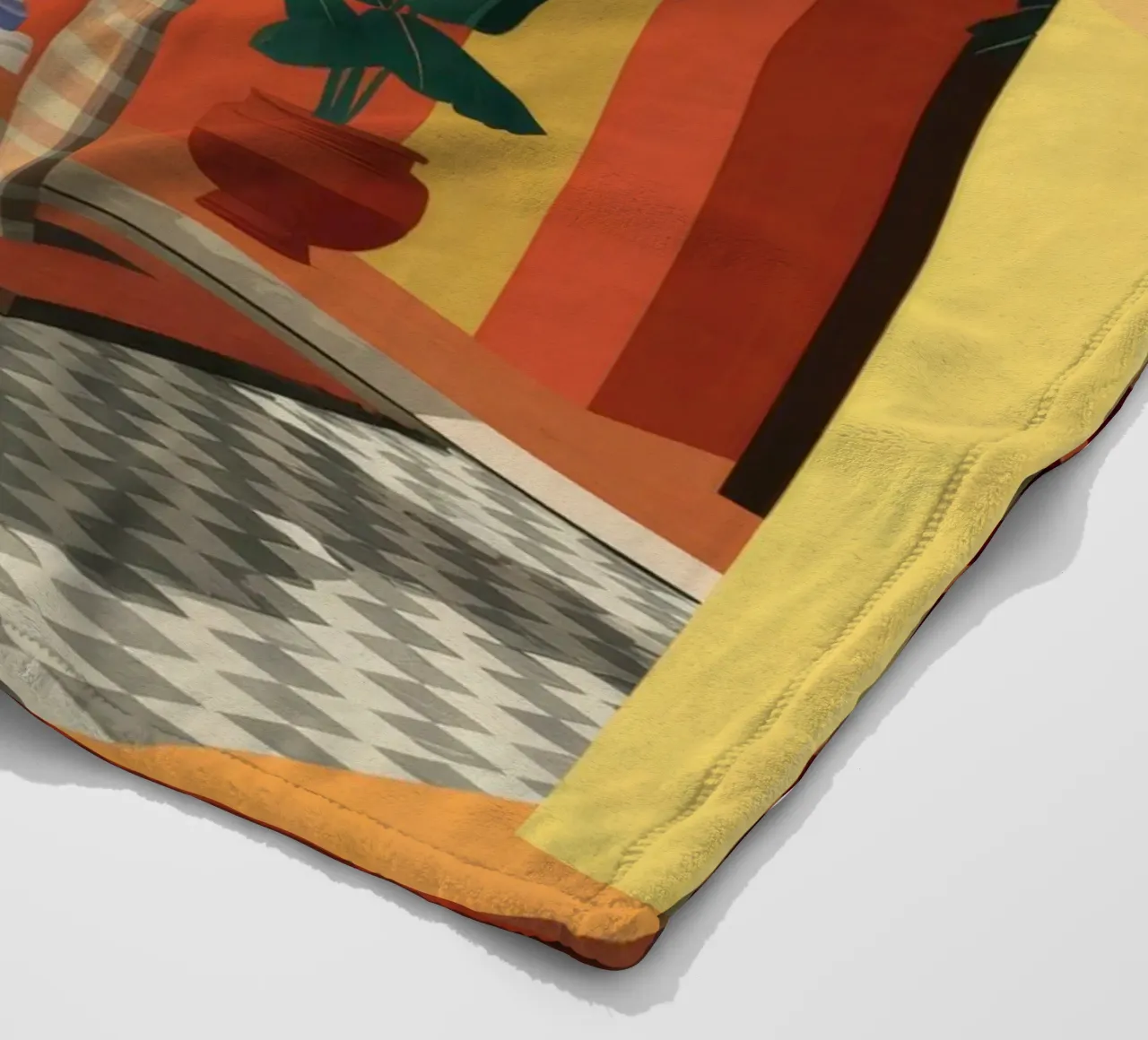 Tiled Courtyard Oasis fleece blanket by FadeAura
