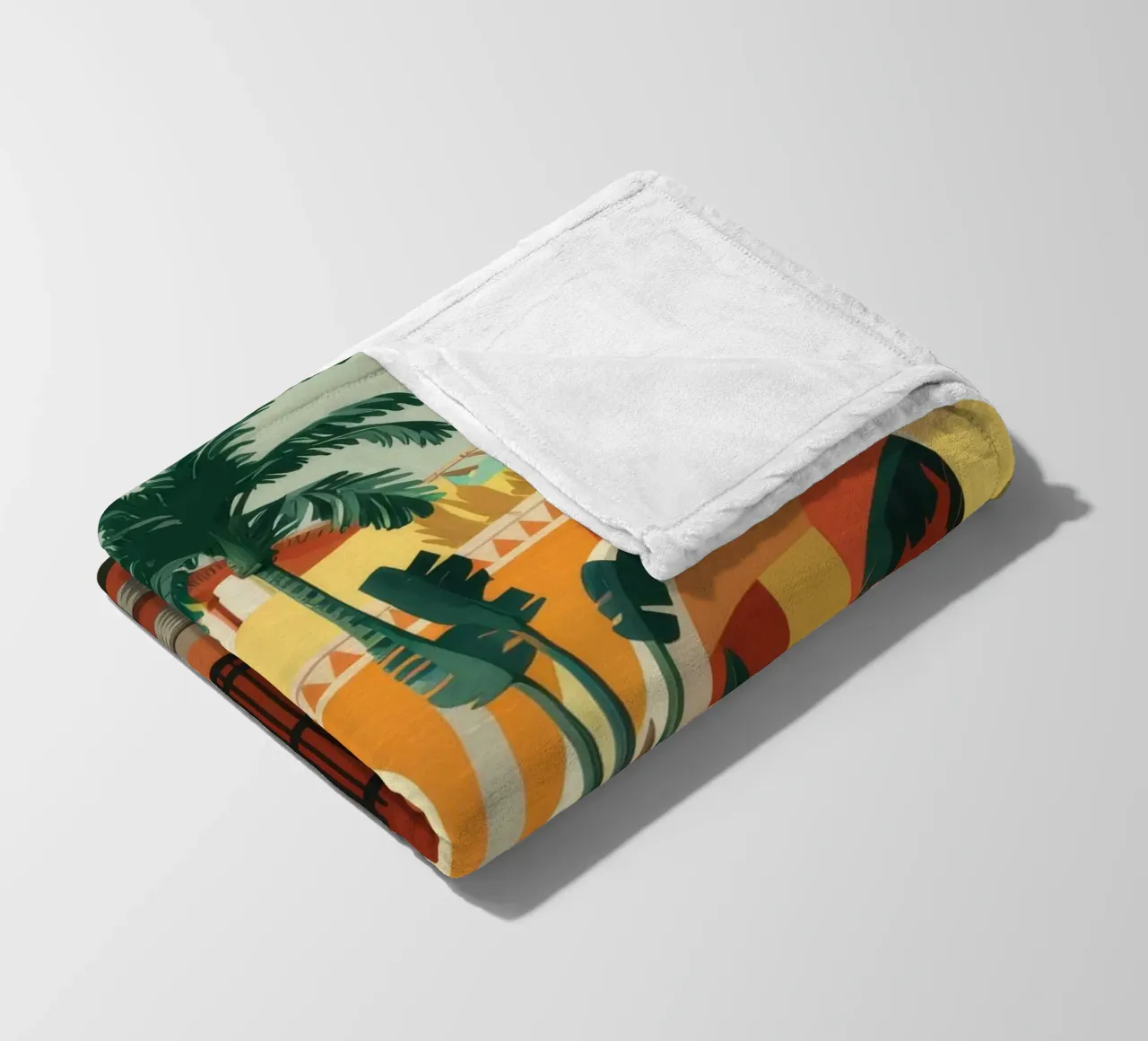 Tiled Courtyard Oasis fleece blanket by FadeAura