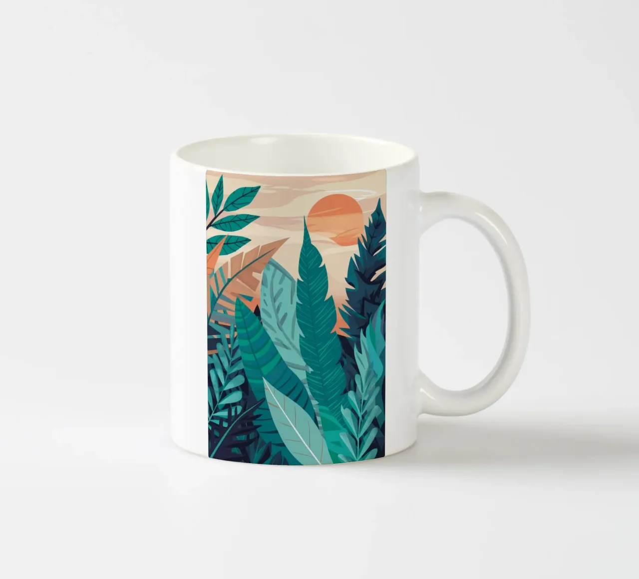 Strati di foglie tropicali tazza in ceramica da Muse Artworks